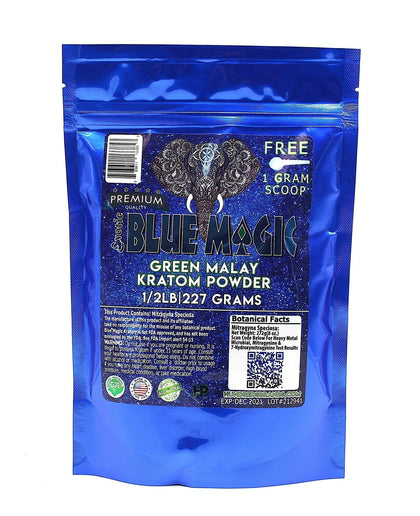 BlueMagic Green Malay Kratom 1/2LB 227gm