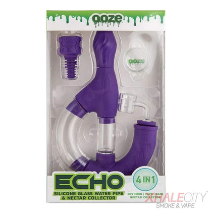 OOZE Ozone Silicone Glass Water Pipe & Nectar Collector 4 in 1 -SCARLET - BBW Supply
