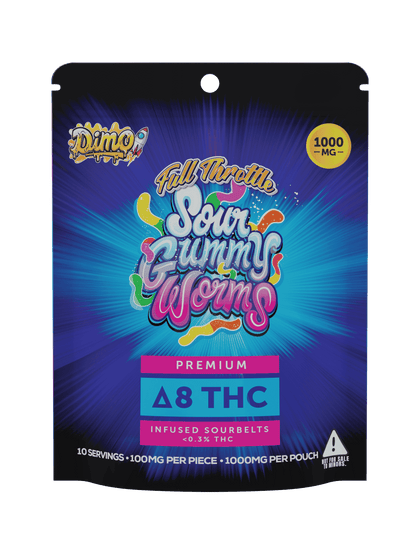 Sour Gummy Worms Delta-8 Infused – 1,000mg