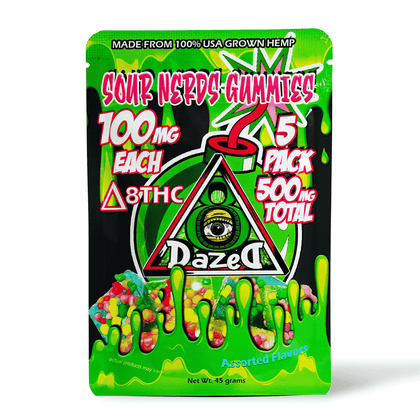 DAZED SOUR NERDS GUMMIES 100MG EACH D8 THC