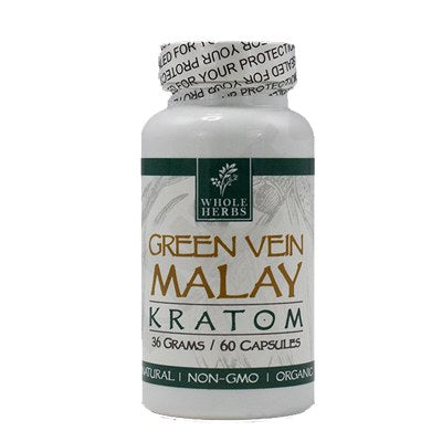 Whole Herbs Kratom Green Vein Malay 60ct