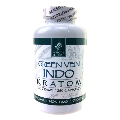 Whole Herbs Kratom Green Vein INDO  250ct