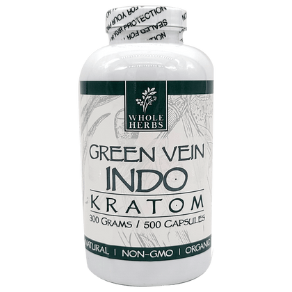 Whole Herbs Kratom Green Vein Indo 500ct