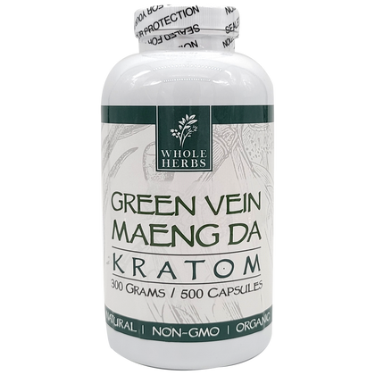 Whole Herbs Kratom Green Vein Maeng Da 500ct