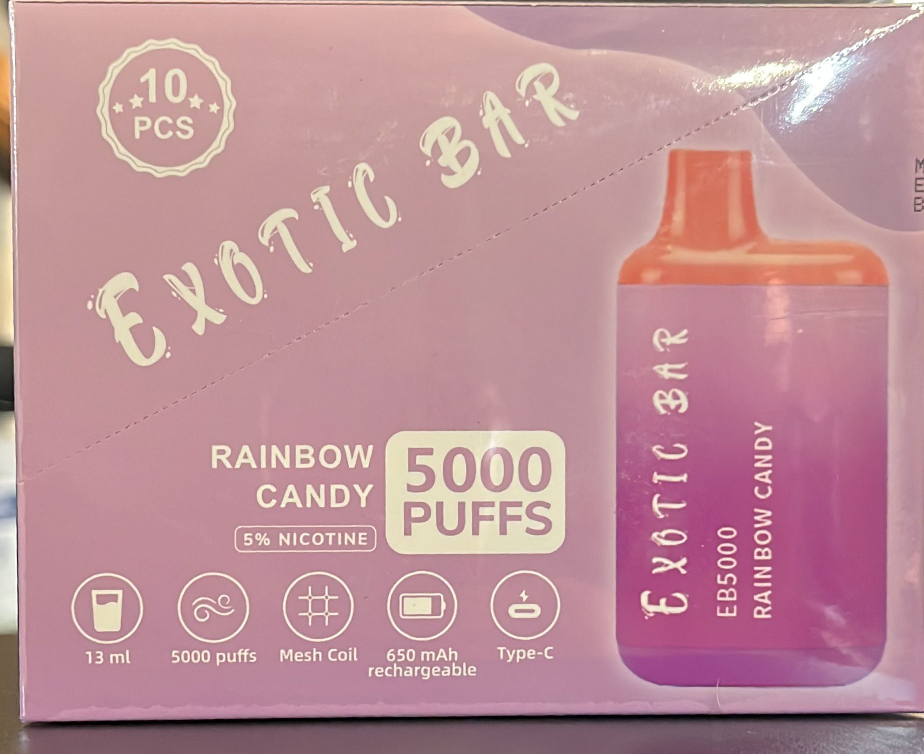 EXOTIC EB5000 DISPOSABLE VAPE | 5% NIC | PACK OF 10