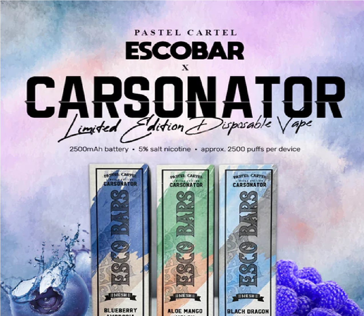 Esco Bars Carsonator 2500 Puff  by Pastel Cartel | Limited Edition Carsonator