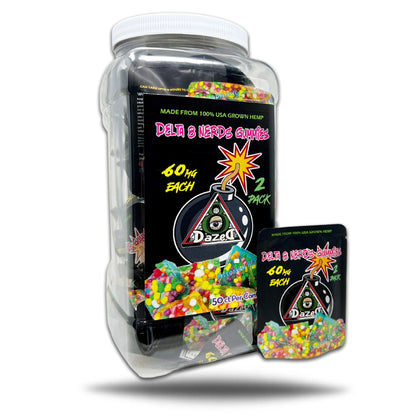 DAZED8 DELTA 8 NERDS GUMMIES ASSORTED FLAVOR 2CT PACK 50CT JAR