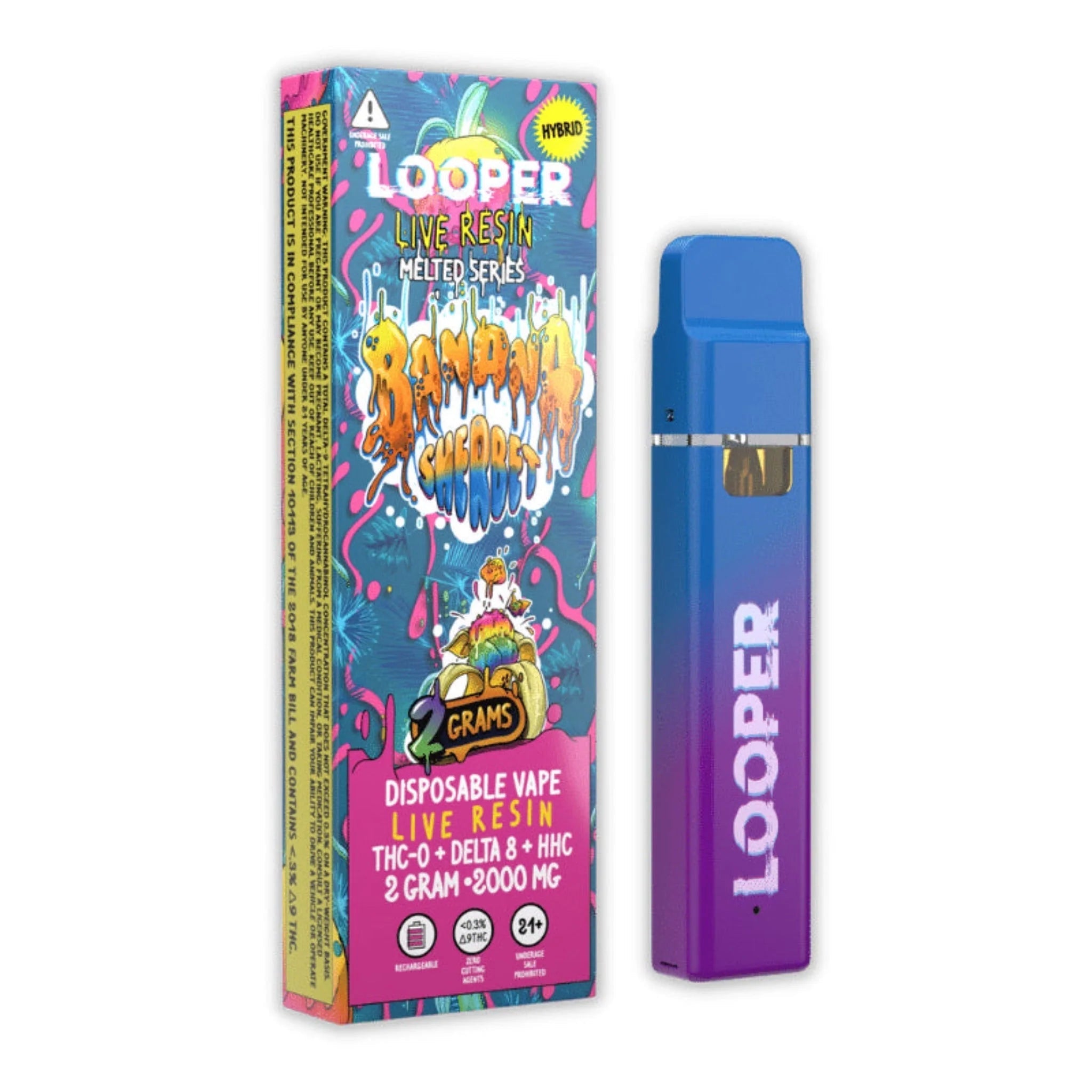 Looper Melted Series Live Resin Disposable Vape 2000mg 02 gram | Pack of 10