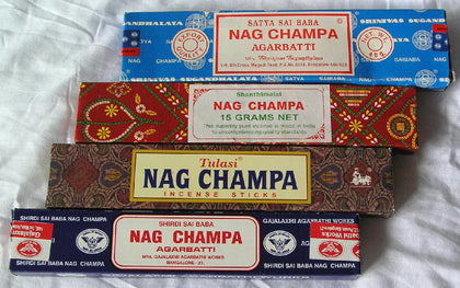 NAG CHAMPA 15G	/ NAG CHAMPA AGARBATTI 40GM-Satya Sai Baba Nag Champa 100 Gram - BBW Supply