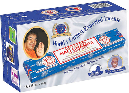 NAG CHAMPA 15G	/ NAG CHAMPA AGARBATTI 40GM-Satya Sai Baba Nag Champa 100 Gram - BBW Supply