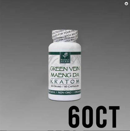 Whole Herbs Kratom Green Vein Maeng Da 60ct