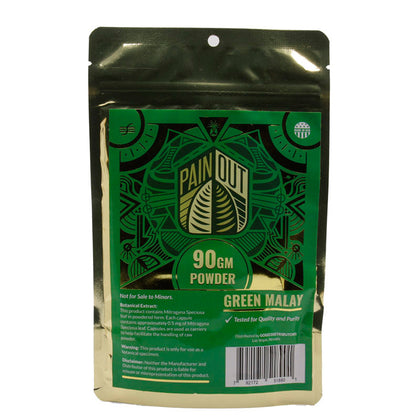 Pain Out Kratom Green Malay 90gm Powder - BBW Supply