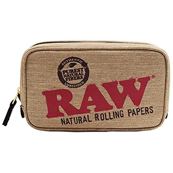 RAW DOUBLE POUCH BAGS MEDIUM SIZE ALUMINUM BAG INSIDE OF A CLOTH BAG