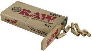 RAW PRE-ROLLED TIPS IN TIN 100