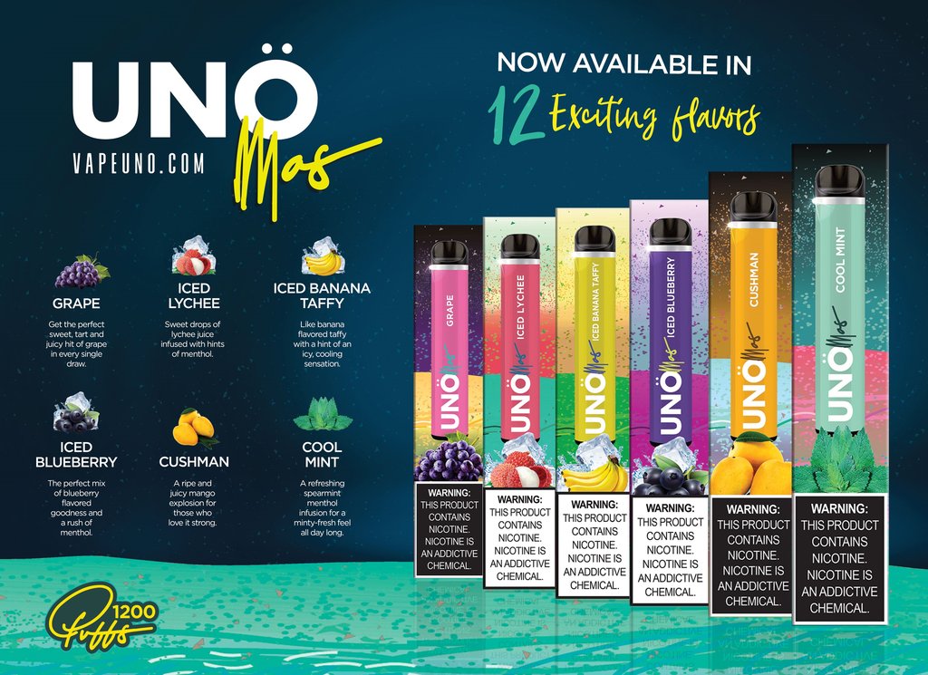 Uno Mas Disposable 5% | 1200 Puffs | Pack Of 10