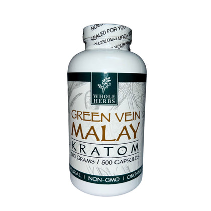 Whole Herbs Kratom Green Vein Malay 500 cap