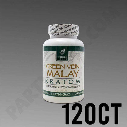 Whole Herbs Kratom Green Vein Malay 120ct - BBW Supply