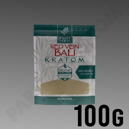 Whole Herbs Kratom Red Vein Bali 100Gm/3.5Oz Powder - BBW Supply