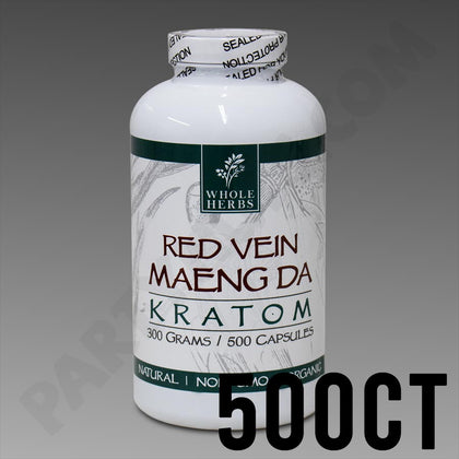 Whole Herbs Kratom Red Vein Maeng Da 500ct Capules - BBW Supply