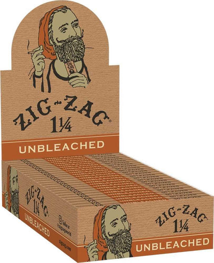 ZIG-ZAG 1-1/4 UNBLEACHED ROLLING PAPERS 24ct - BBW Supply