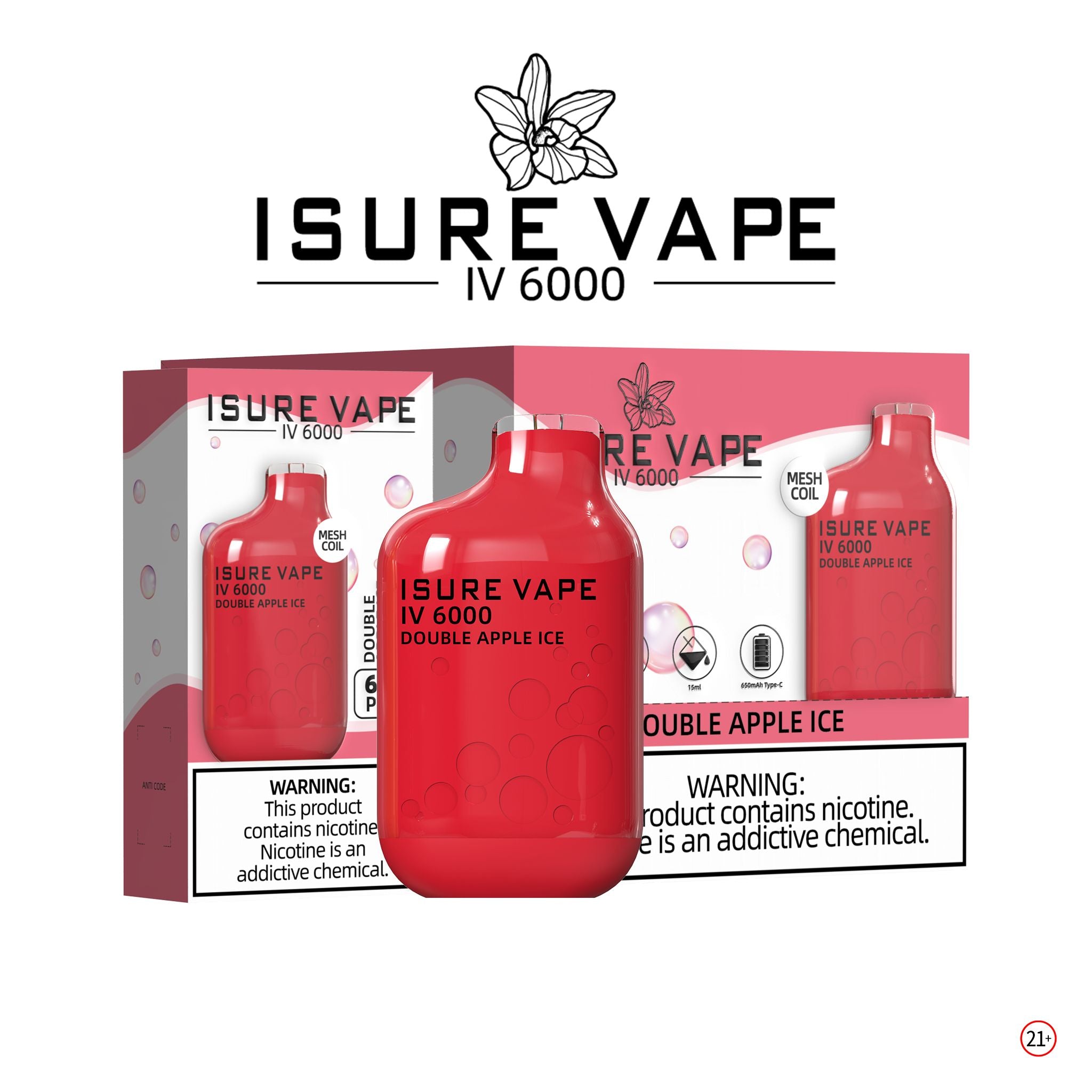 ISURE VAPE DISPOSABLE 6000 PUFFS (PACK OF 10)