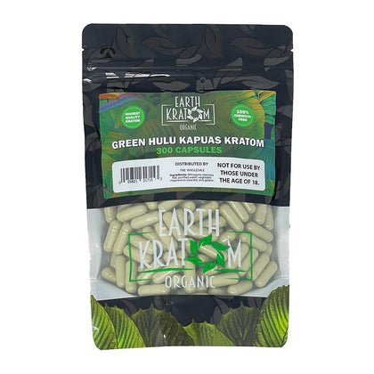 earth kratom_300ct green hulu kratom - BBW Supply