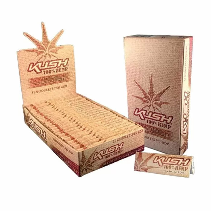 KUSH Organic Hemp 50 Leaves 1 1/4 Rolling Paper 25 Booklets Per Box | 25CT/24CS